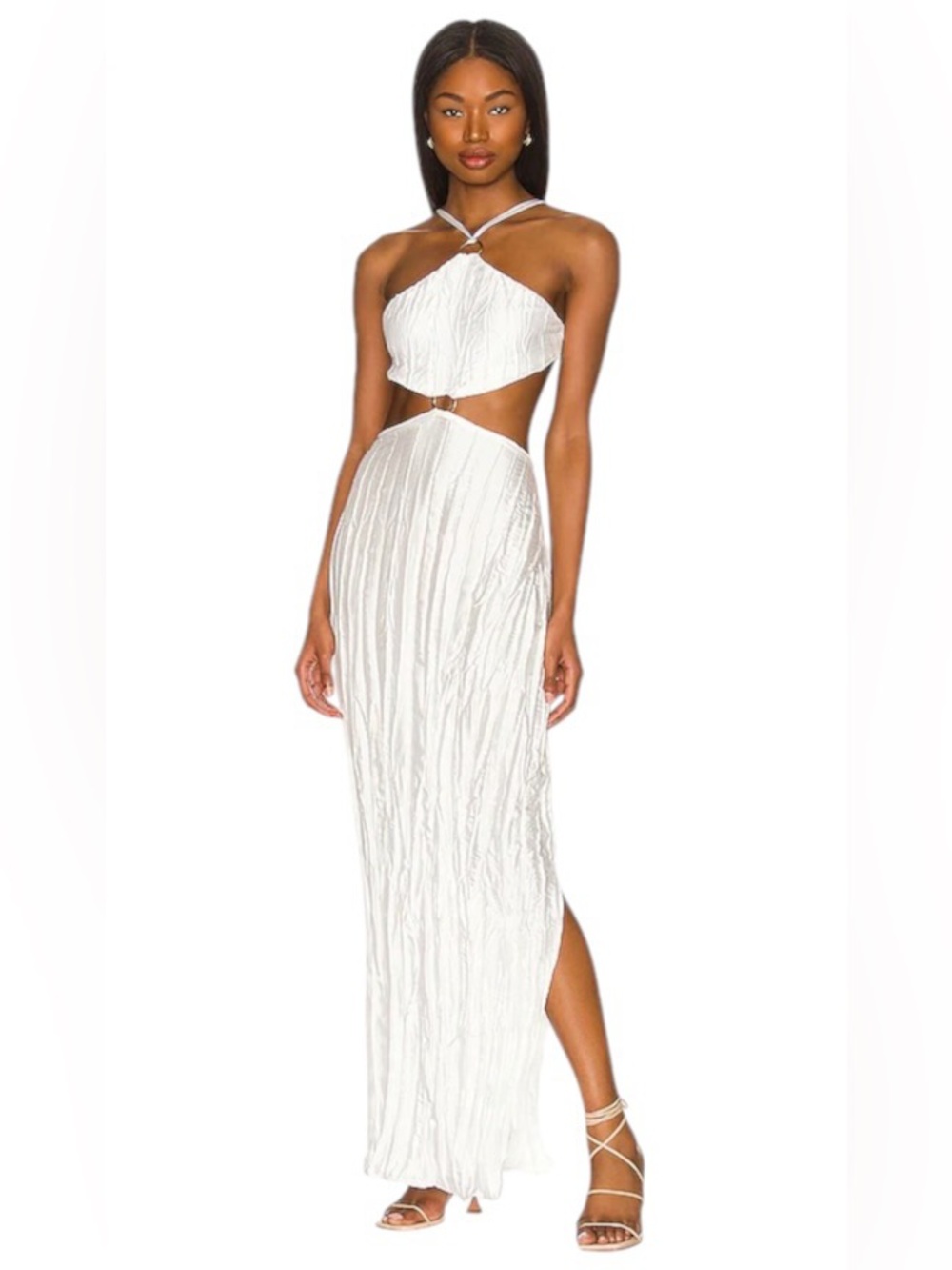 Baobab New White Satin Kira Maxi Dress Womens XS